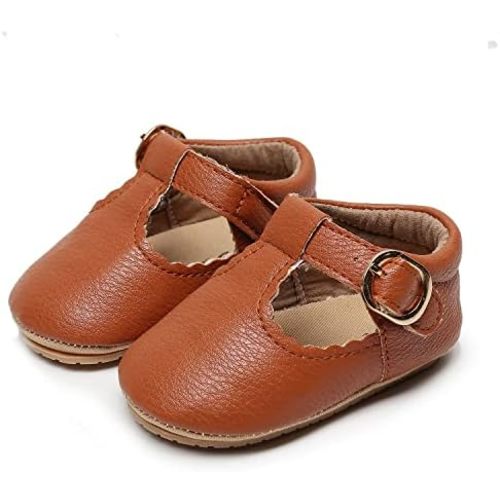 HONGTEYA Baby Girls Mary Jane Flats (6-12m)