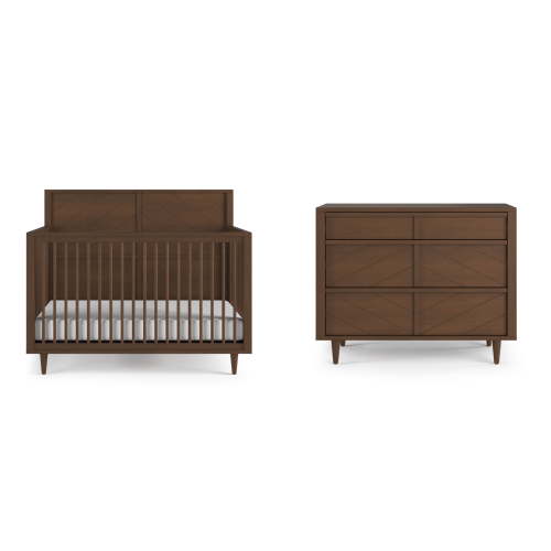 Child Craft Surrey Hill 4-in-1 Crib & Dresser Set, Toasted Chestnut
