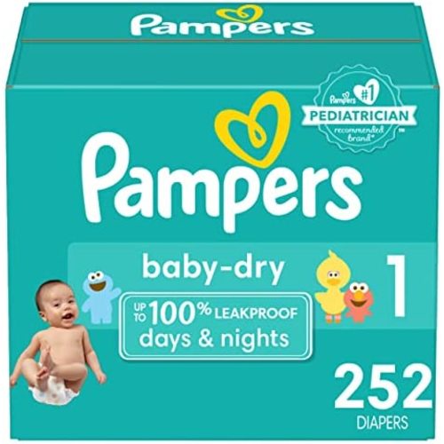 Diapers Newborn/Size 1 (8-14 lb), 252 Count - Pampers Baby Dry Disposable Baby Diapers, Packaging & Prints May Vary