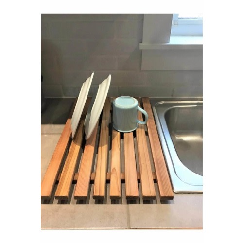 Wooden Dish Rack, Dish Drying Tray, Slats Drying Rack , kitchen decor counter, kitchen essentials " walnut"