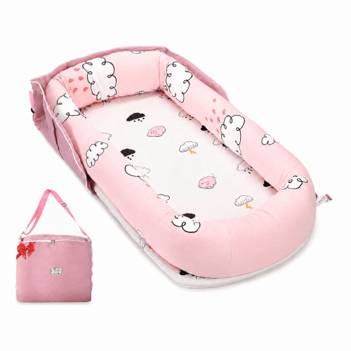 Tiktiger Infant Support Cushion for Newborn,Portable Baby Lounger for 0-12 Months,Raindrop Cloud