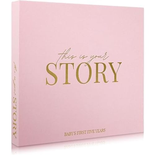 Baby Memory Book & Baby Keepsake Book to Record Baby's Milestones and Photos for Newborn Girl or Newborn Boy, Gender Neutral, Scrapbook Album, First 5 Year Journal Includes Stickers & Keepsake Box