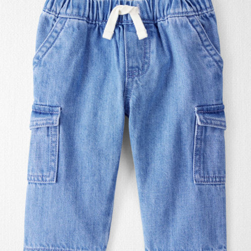 Blue Ozone Wash Baby Organic Cotton Chambray Cargo Pants | Carter’s Oshkosh Canada