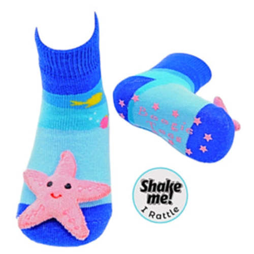 STARFISH Unisex Baby RATTLE GRIPPER BOTTOM SOCKS BOOGIE TOES Brand By PIERO LIVENTI | Novelty Socks And Slippers