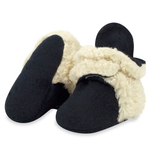 Cozie Furry Gripper Baby Bootie - Black – Zutano