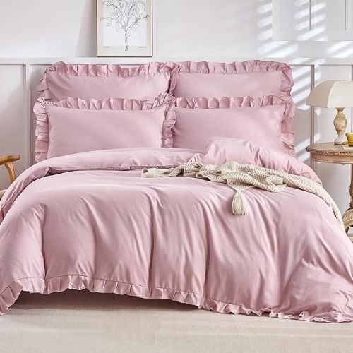 Pink Girl's Ruffle Duvet Cover