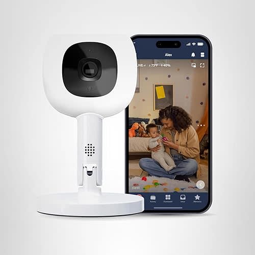 Nanit Pro Smart Baby Monitor & Flex Stand - 1080p Wi-Fi Video Camera, Sensor-Free Sleep & Breathing Motion Tracker, 2-Way Audio, Sound/Motion/Cry Notifications, Night Vision, and Breathing Band