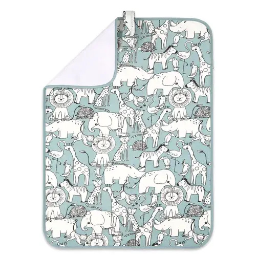 Bilbi Jersey Travel Change Mat Blue Safari | Baby Bunting NZ