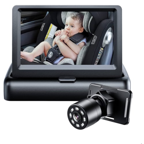 Itomoro Baby Car Mirror, View Infant in Rear Facing Seat with Wide Crystal Clear View,360° Rotation Plug and Play Easy Install baby car monitor 1080p