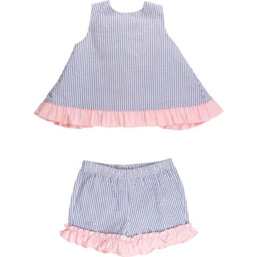 Seersucker Ruffle Swing Top and Short Set