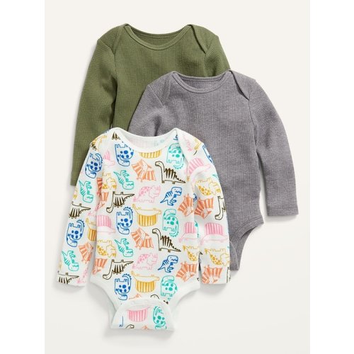 Unisex Thermal-Knit Bodysuit 3-Pack for Baby