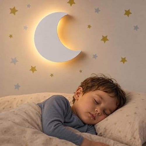 KALEOLI Moon Wall Light for Moon and Stars Decor - Toddler Night Light