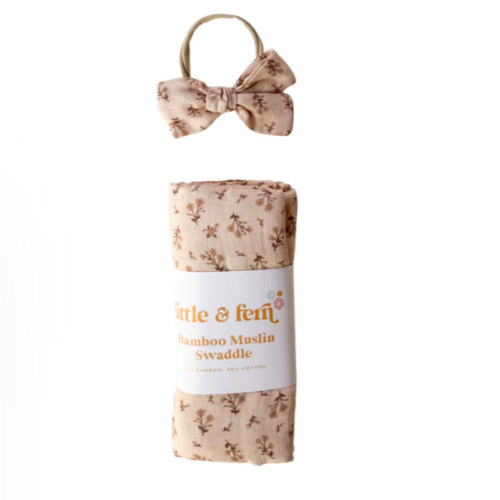 Muslin Swaddle | Paisley Coffee – Little and Fern