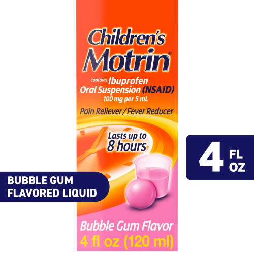 Children's Motrin Ibuprofen Kids Medicine, Bubblegum Flavor, 4 fl. oz