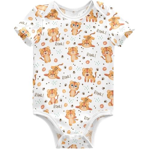 CaTaKu Unisex Baby Short Sleeve Bodysuit Funny Cotton Newborn Clothes Rompers for Baby Boys Girls