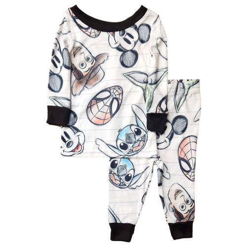 Disney Mickey Mouse Infant Boys White Top & Bottom Pajama Set 12 Months
