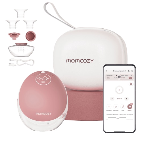 Momcozy Breast Pump Hands Free Upgraded Mobile Flow, M9 App Discreet Control Personalized Multi-Modes & 15 Levels, 1 Pack