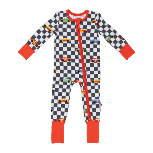 Larkspur Baby | Romper Pajamas | Convertible Footed Romper in Race Day