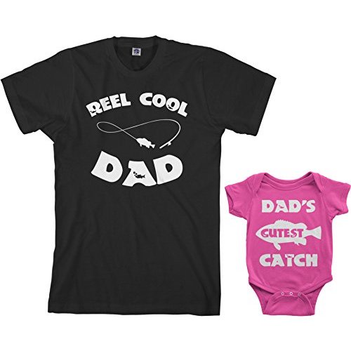 Threadrock Reel & Cutest Catch Infant Bodysuit & Men's T-Shirt Matching Set