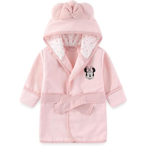 Disney Baby Winnie the Pooh Mickey Minnie Mouse Boys Girls Terry Hooded Towel Bathrobe with Ears One Size