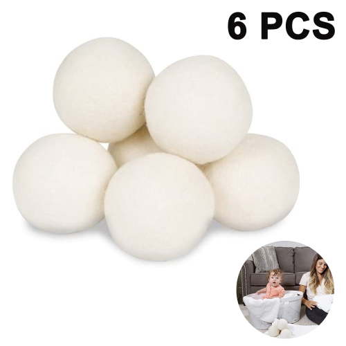 Organic Wool Dryer Balls 6 Pack - Natural Fabric Softener & Anti-Static - Walmart.ca
