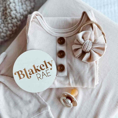 Personalized Baby Name Wood Announcement | Vintage Duo