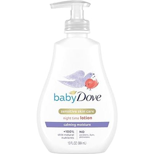 Baby Dove Sensitive Skin Care Baby Lotion For a Soothing Scented Lotion Calming Moisture Hypoallergenic and Dermatologist-Tested 13 oz