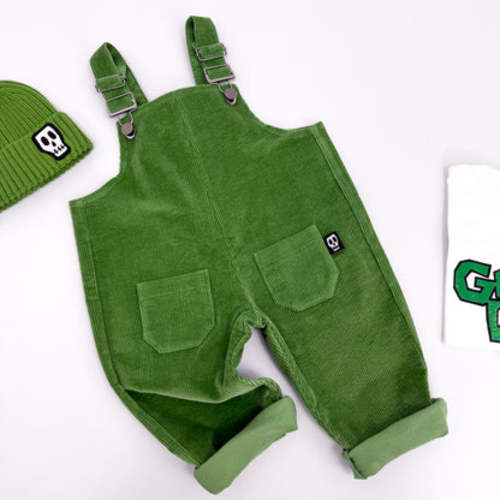NOT SO BASIC GREEN CORD DUNGAREES – Skeletots
