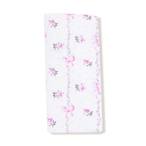 Ruffle Burp Cloth, Dainty Buds and Bows Stripe