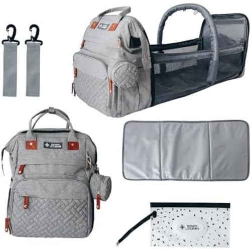 Baby Diaper Bag Backpack with Changing Station, Large Capacity, USB Port, Pacifier Case, Mosquito Net & Wipes Bag Stylish Travel Bag for Boys, Girls, Moms & Dads, Shower Gift