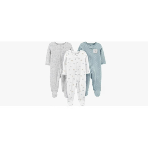 Amazon.com: Simple Joys by Carter's Unisex Babies' Cotton Footed Sleep and Play, Pack of 3, Bear/Llama/Rainbow, 3-6 Months: Clothing, Shoes & Jewelry