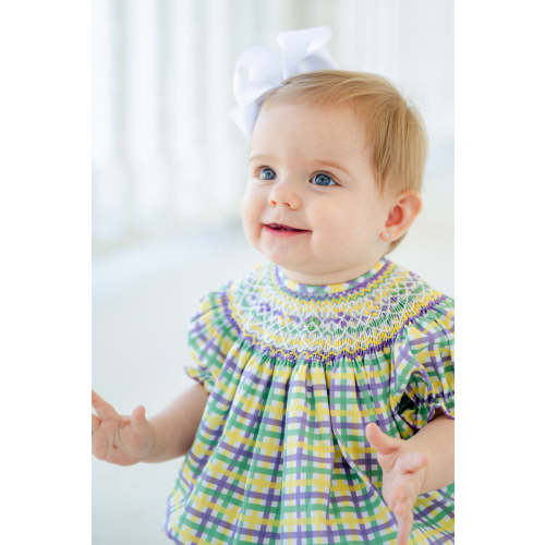 Mardi Gras Smocked Birdie Bubble