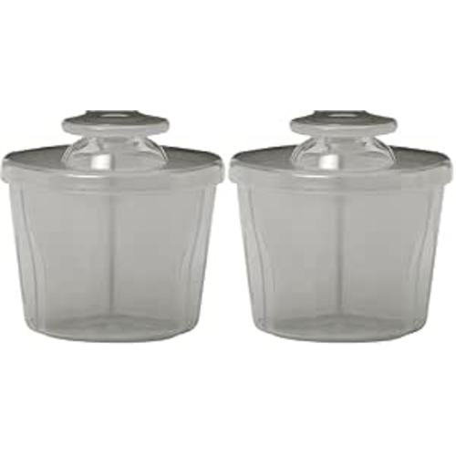 Dr. Brown's Baby Formula Dispenser with Snap-On Lid for On-The-Go Feedings, Milk Powder Dispenser for Traveling with Infant, Gray (Pack of 2)