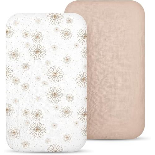 lulumoon Muslin Bassinet Sheets Baby: Cotton Bedside Sleeper Bassinet Sheets Fitted for Boys and Girls