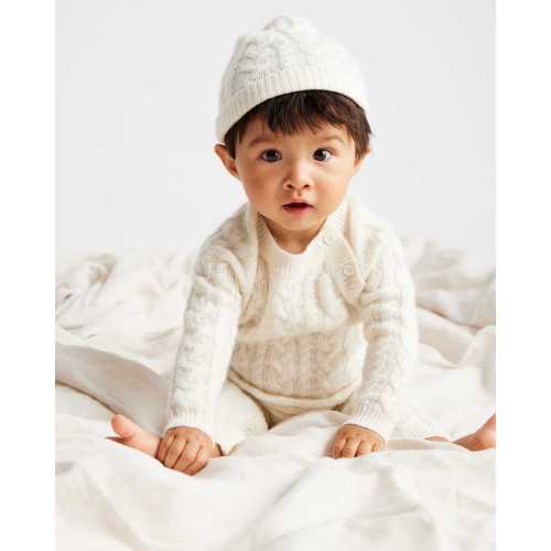 Washable Cashmere Cable One Piece & Hat Set