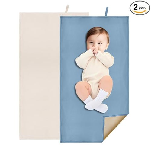 2 Pack Baby Diaper Changing Pad, Portable Baby Changing Mat for Travel or Home, Foldable Mat Fits Perfectly in Diaper Bag (67-15)