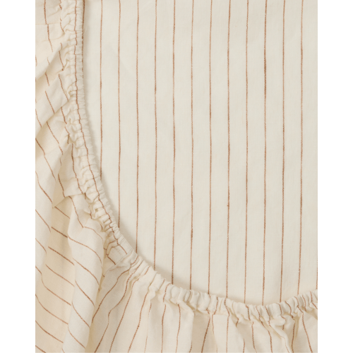 Ginger Striped Linen Bassinet Sheet