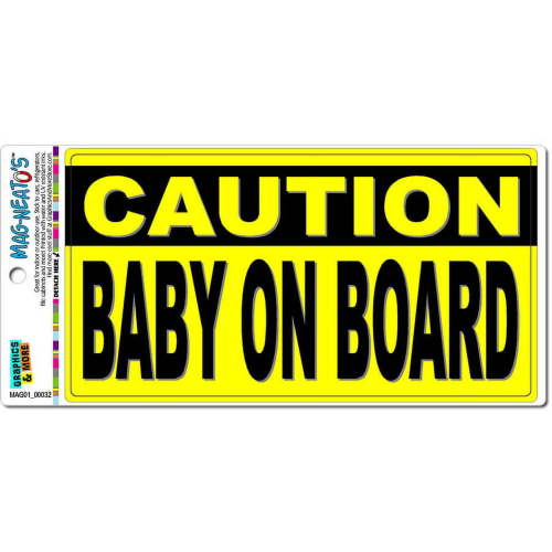 Caution Baby on Board Automotive Car Refrigerator Locker Vinyl Magnet