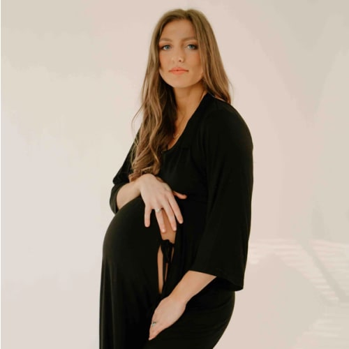 Lila Labor & Postpartum Gown in Black