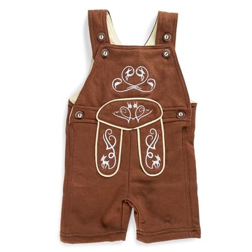 Schöneberger Trachten Couture Lederhosen Baby Overall – Romper Oktoberfest Outfit with Suspenders – Bodysuit Joni
