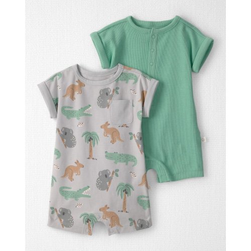 Baby 2-Pack Organic Cotton Rompers in Aussie Friends - Little Planet | Carter's