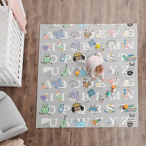 Regalo Sensory & Learning My Play Mat, plegable y reversible, impermeable, gris, extra grande