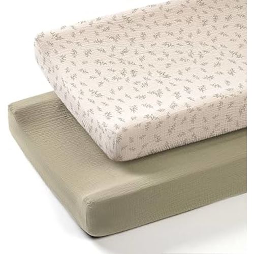 lulumoon Muslin Changing Pad Covers: Baby Cotton Changing Table Covers - Soft Changing Pad Sheets for Boys Girls