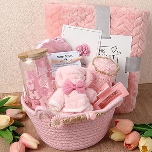 Newwiee 12 Pcs New Mom Package After Baby New Mom Gifts Set After Birth Baby Shower Gift Set Postpartum Essentials for Mother Kit Pregnancy Gifts for First-time Mothers, Mommy