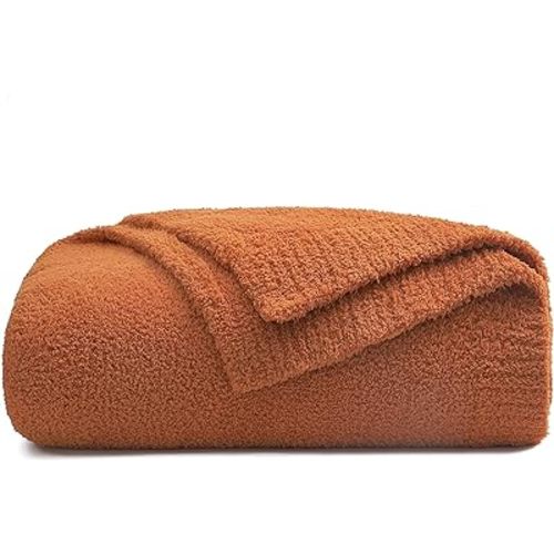 bearberry Super Soft Fall Throw Blanket Lightweight Cozy Warm Throw Blankets for Couch Bed Sofa All Season (Caramel, 40”x50”)