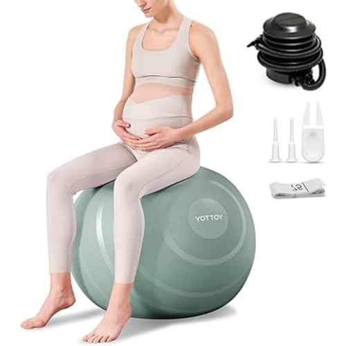 YOTTOY Anti-Burst Exercise Ball for Working Out, Yoga & Pregnancy, Extra Thick Workout Ball for Physical Therapy & Fitness
