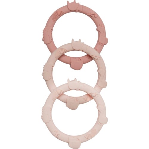 Loulou Lollipop Assorted 3-Pack Teething Rings, Pink