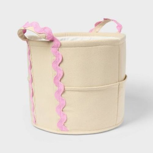 Large Canvas with Pink Handle Kids' Toy Storage Bin - Pillowfort™