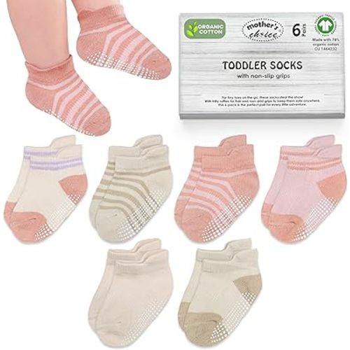 Mother's Choice Organic Cotton GOTS Certified Ankle Baby Socks 6 Pairs 6M - 5Y For Infants & Toddler Socks