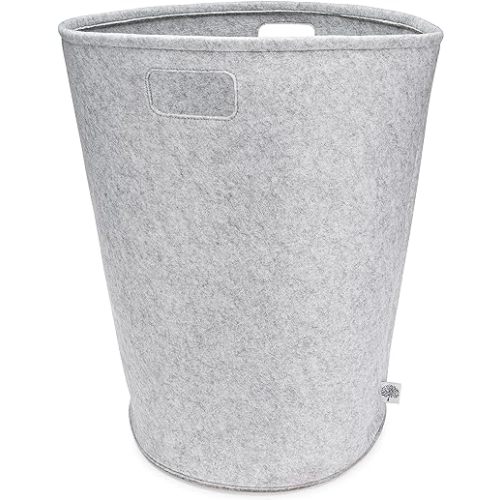 Parker Baby Nursery Laundry Hamper - Large Felt Storage Basket and Baby Hamper for Nursery (Gray)